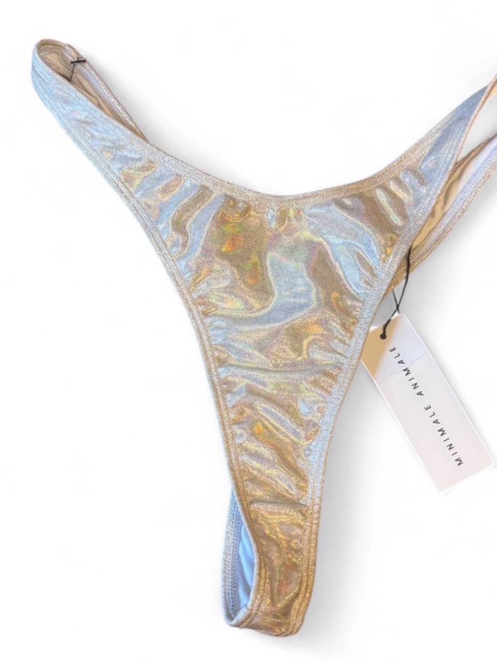 NWT  MINIMALE ANIMALE Gold Holographic Thong – Size L